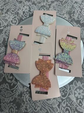 Baby Headbands 👶🎀 4pc Soft Stretch Basic Set Pink & White